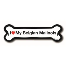 Magnet Me Up I Love My Belgian Malinois Bone Car Magnet - 2x7 Dog Bone Auto Truc