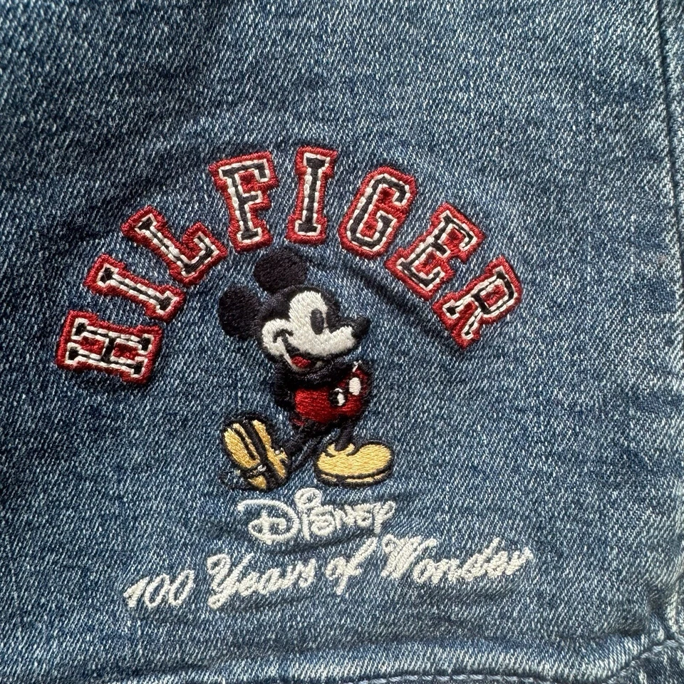Tommy Hilfiger Disney Niñas 10 Falda Denim Mickey Mouse Estilo Años 70 Y2K Rara Foto 2 de 4