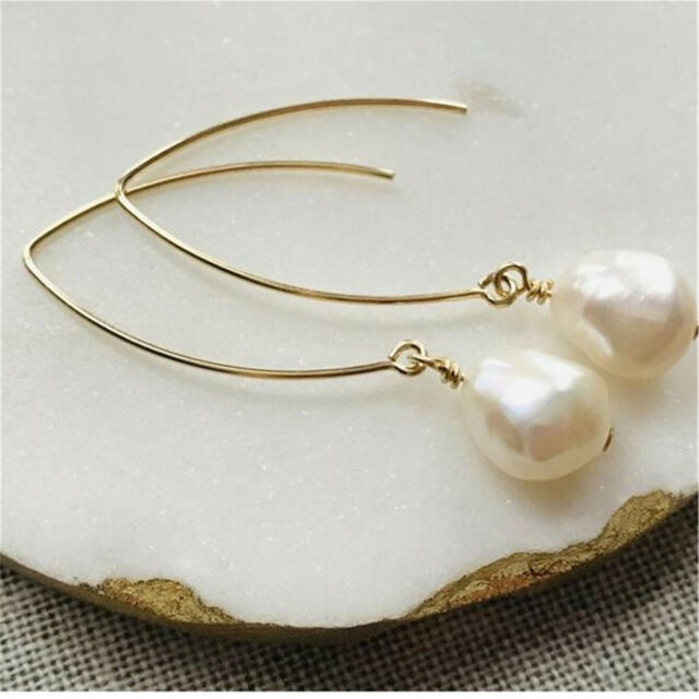 11-12mm White Baroque pearl earrings Gold Plated Hook irregular diy AAAA jewelry 11-12mm White Baroque pearl earrings Gold Plated Hook irregular diy AAAA jewelry