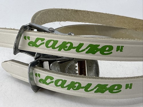 NOS Vintage Christope LAPIZE White Leather Toe Straps MADE in FRANCE - Picture 2 of 5