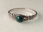 Vintage Nice Womens Ring Sterling Silver 875 Star USSR Stone Malachite Size 10