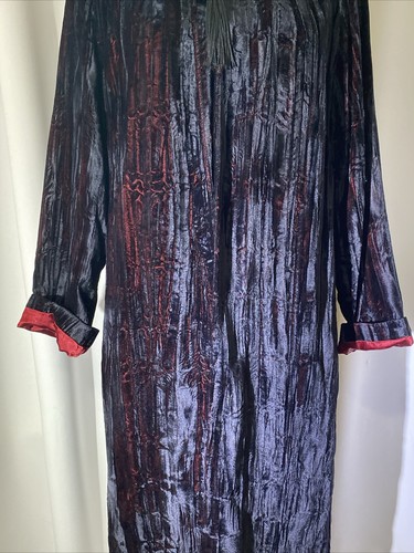 VTG 80s ANDREA POLIZZI For REX LESTER Black Velvet Jacket Red Lining Size 10 USA - Picture 6 of 24