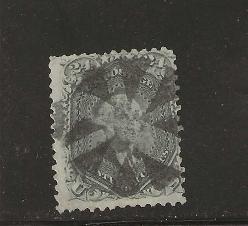 US Scott #78b used 24c Washington grey 1862, black wedge cancel f/vf sound - Picture 1 of 2