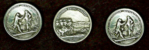 Lotto medaglie commemorative in peltro George Washington (1) & Horation Gates (2) (3) - Foto 2 di 2
