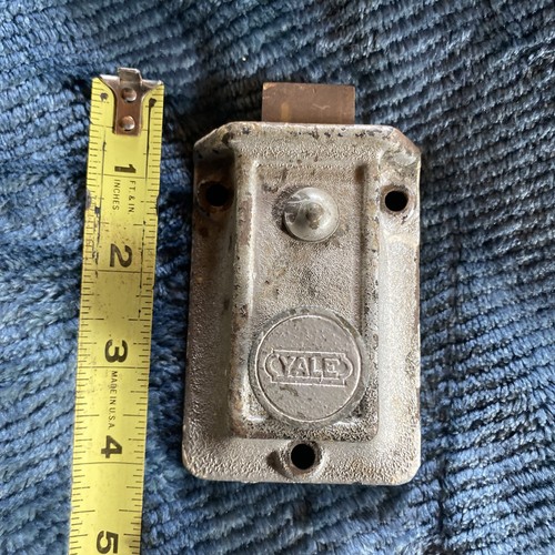 Cerradura de puerta vintage Yale pestillo cerrojo perilla giratoria funciona leer anuncio - Imagen 1 de 4