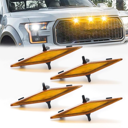 4pcs Amber Front Grille LED Grill Marker Lights Kit For Toyota 4Runner 2014-2021 - Picture 7 of 12
