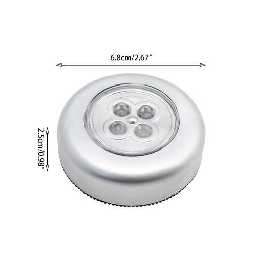 Self-Stick on Push Button Light 4 LED Touch Battery Powered Cabinet Spot Lamp UK - Picture 9 of 13