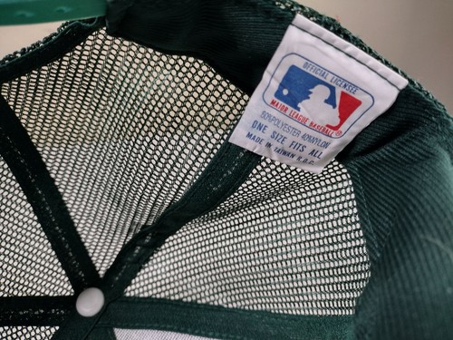 VTG 1990s Oakland Athletics A's Mesh Back Trucker Baseball Snapback Hat NOS MLB - Picture 8 of 8