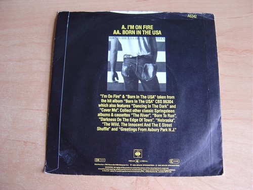 Bruce Springsteen: I'm On Fire/Born In The USA 7": 1985 Release: Picture Sleeve - Picture 3 of 3
