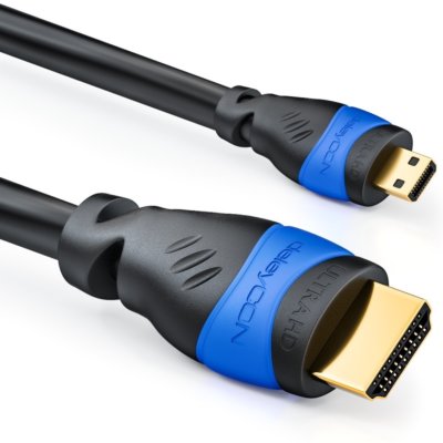 deleyCON 5m micro HDMI Kabel | 2.0 / 1.4a kompatibel | High Speed mit Ethernet