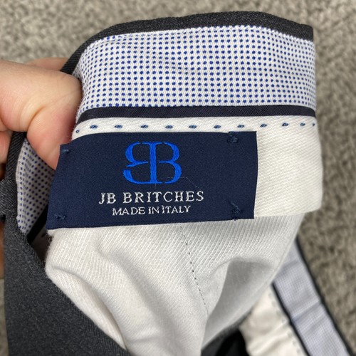 JB Britches Dress Pants Men's 44 REG Gray Flat Front Slash Pocket Worsted Wool - Picture 5 of 9