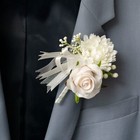 ARTIFICIAL BOUTONNIERE Corsage Flower Rose Chrysanthemum Wedding Deb Groom Bride