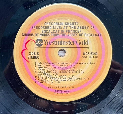 GREGORIAN CHANTS LP RECORDED LIVE: AT THE ABBEY OF ENCALCAT IN FRANCE - Picture 6 of 19