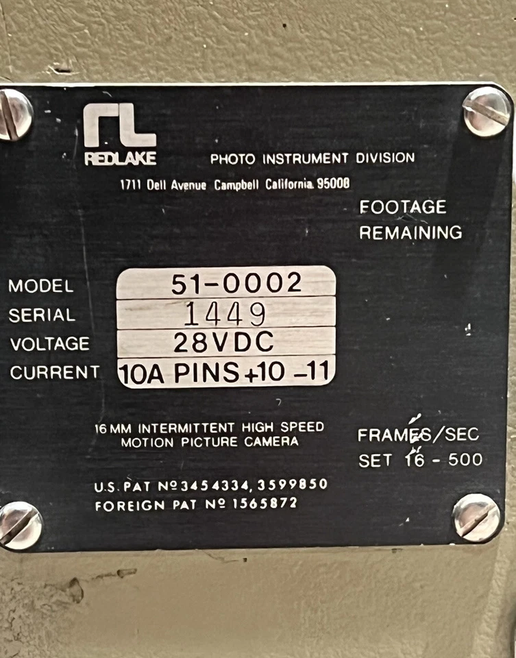 Cámara de alta velocidad de la NASA LOCAM Super 16 mm con obturador variable 500 fps increíble Slomo Foto 4 de 4