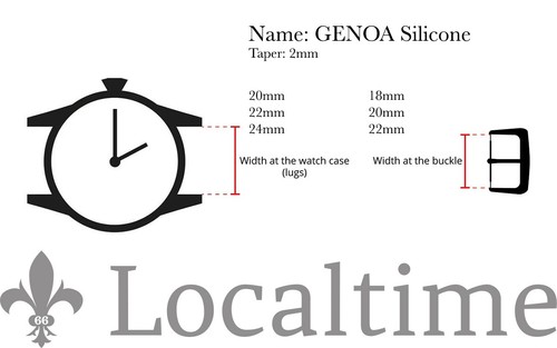 AUSVERKAUF GENOA Schwarz Silikon Taucher Uhrenarmband mit Schnellverschluss 20mm-24mm - Bild 11 von 19