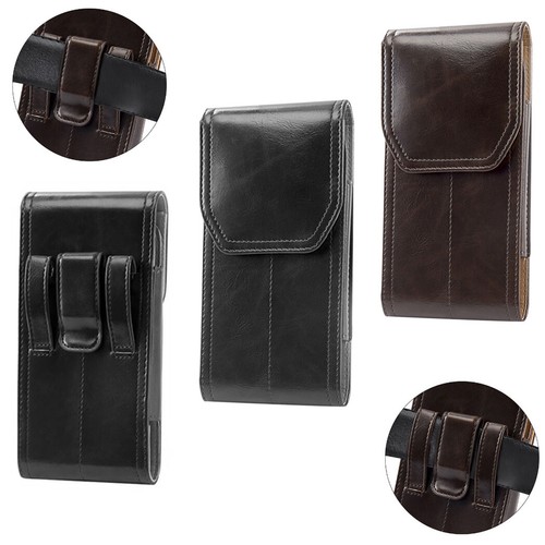 For iPhone 16 15 14 13 12 11 XS Pro Max Holster Pouch Leather Belt Case Bag - Picture 1 of 32