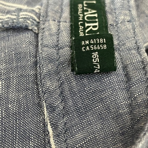 Lauren Ralph Lauren Pants Size 6 Blue White Capri Green Label Pockets Linen RARE - Picture 5 of 7