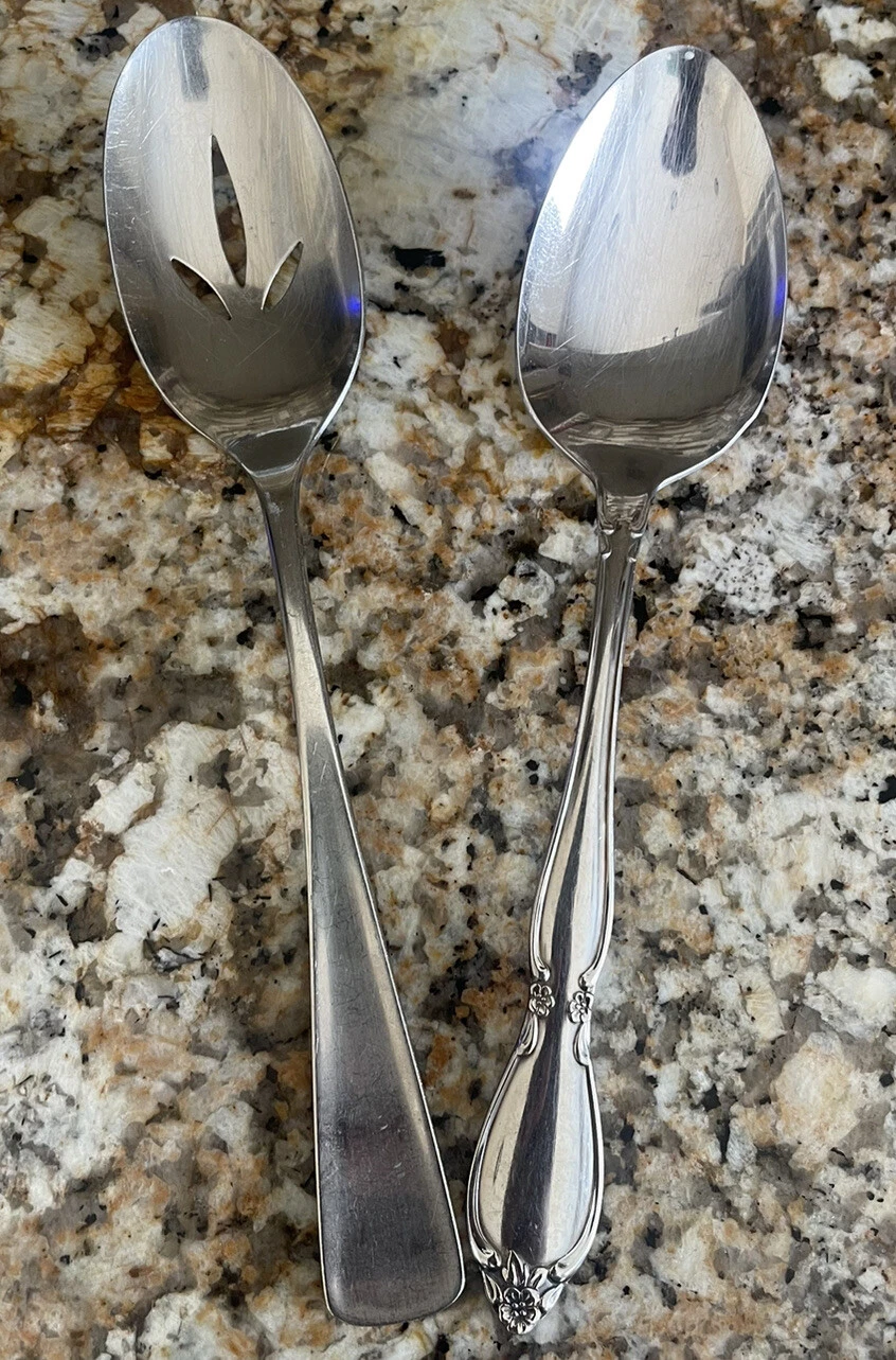 Oneida Community ViStainless 2 Serving Spoon Mis- Match