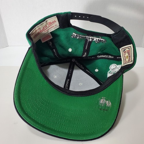 Boston Celtics NBA Hombres Snapback Gorra Baloncesto Mitchell & Ness Verde Negro Sombrero - Imagen 5 de 9