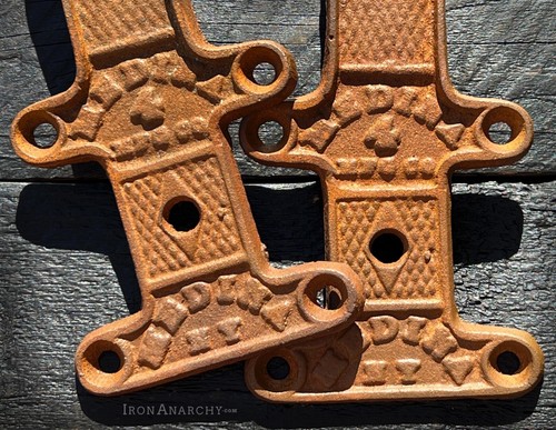 ANTIQUE STYLE BARN DOOR ROLLERS, Vtg Cast Iron Metal Sliding Industrial Hardware - Picture 2 of 6