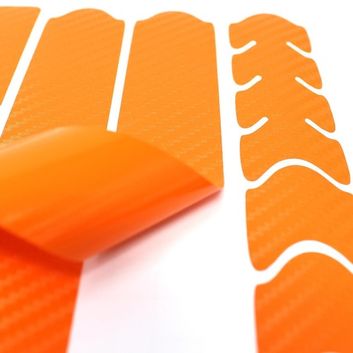 Bicicletta Protezione Telaio Set Carbonio Arancione Pellicola V2 Adesivo MTB BMX - Bild 3 von 6