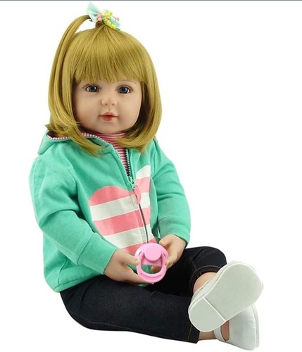 Beautiful 21.7 inch silicone doll, realistic silicone and vinyl. - Picture 3 of 6