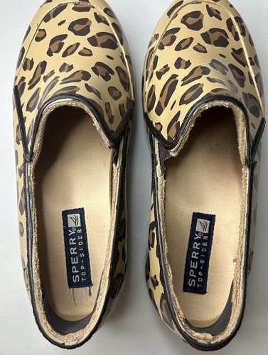Sperry Women’s Leopard Print Waterproof Rubber Boots Size 6 Low Cut Non Marking - Bild 4 von 6