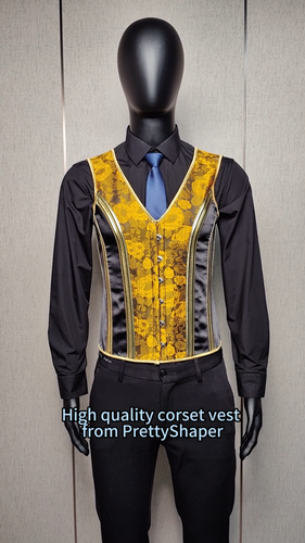 Men Tummy Corset Vest Waist Trainer Lace Up Bone Vintage Waistcoat Stage Costume - Video 1 of 1