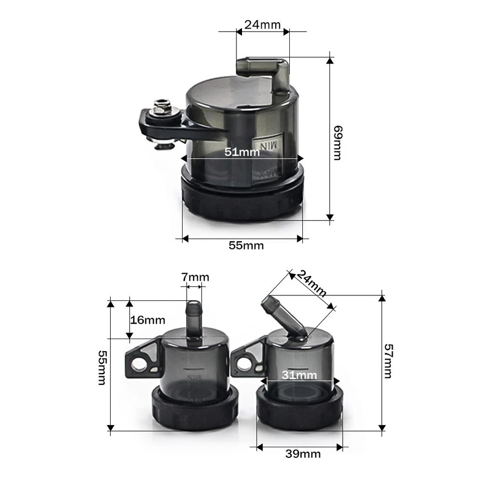 Tanque de depósito de aceite líquido de freno delantero para DUCATI MONSTER 1000/S 1100/S/EVO 1200/S Foto 2 de 4