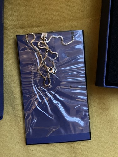 NEW in box Swarovski bronze crystal silver triangle pendant dagger necklace punk - Picture 6 of 8