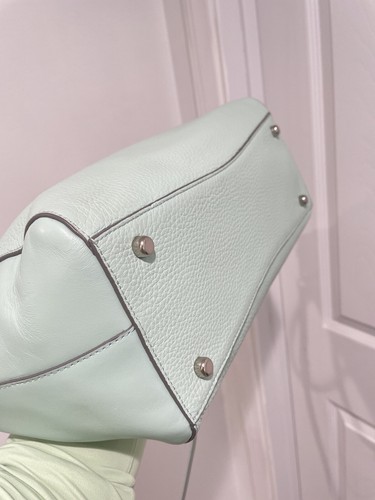 Mintgrüne Leder Tragetasche Tasche Umhängetasche Struktur Handtasche - Bild 12 von 14