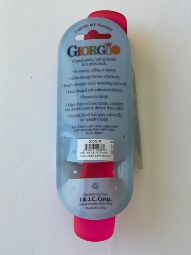 Cepillo de pelo de neón suave Giorgio GION1R desenredar cuero cabelludo suave sensible nuevo envío gratuito - Imagen 4 de 6