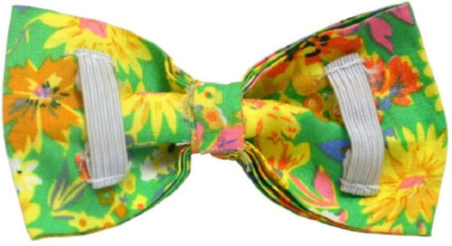 NUEVO Collar ajustable floral amarillo para perro con pajarita extraíble talla XL 16-26 pulgadas - Imagen 3 de 4