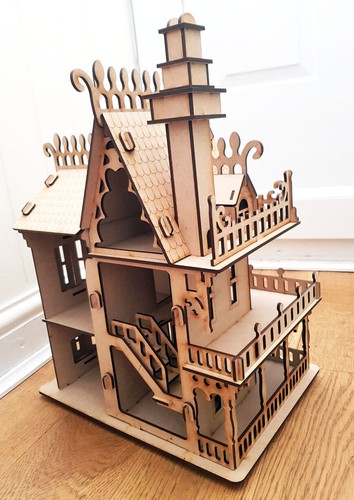 Gothic Fantasy Dollshouse kit or full model victorian wood fairytale puzzle DIY - Picture 3 of 3