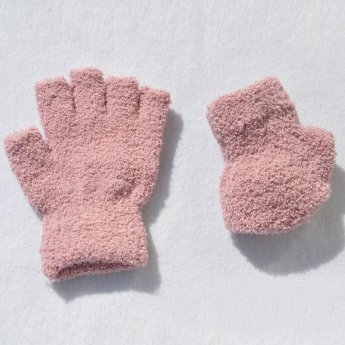 Unisex Winterhandschuh Für Männer Frauen Halbfinger Coral Fleece Fingerlose ⊿ - Bild 11 von 24