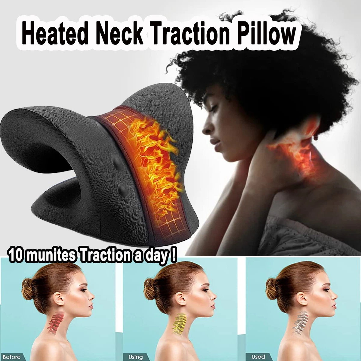 Heated Neck Stretcher Shoulder Cervical Traction Device TMJ Pain
