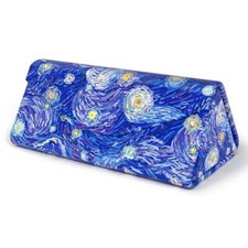 Sunglasses Case, Foldable Glasses Case, Magnetic PU Leather Hard Starry Night