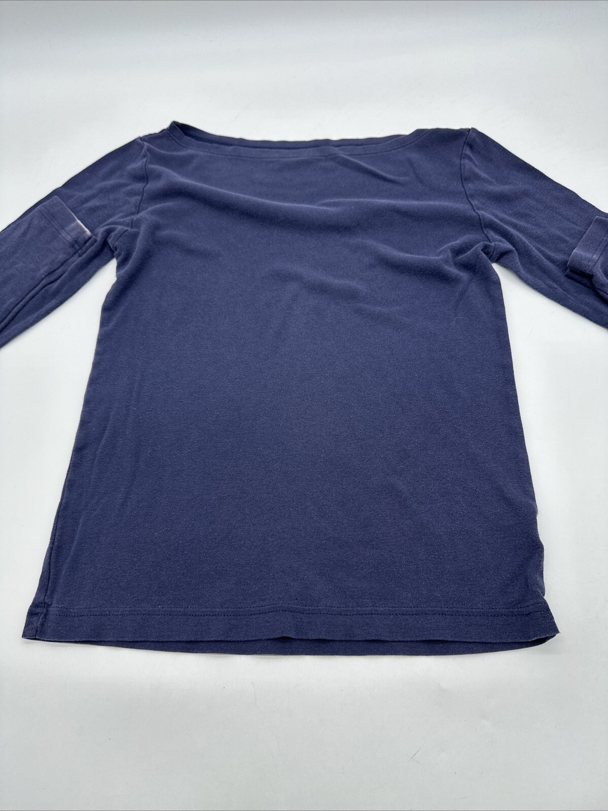 Gap Long Sleeve Shirt Women Small Blue Solid Round Neck…#11194