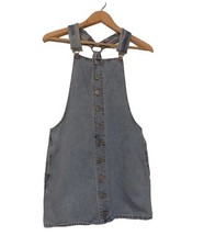 Forever 21 denim mini dress bib overall size Small Medium