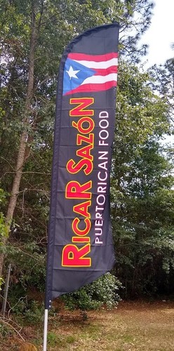 CUSTOM DUAL PRINTED SWOOPER FEATHER FLAG BANNER SIGN with your message NEW - Picture 9 of 13