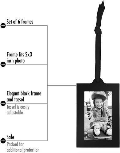 Family Tree Picture Frame - Includes 6 Hanging 2X3 Picture Frames - Adjustable R - Picture 2 of 12