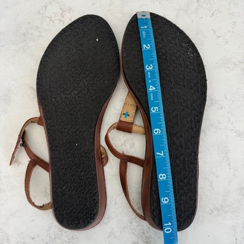 Damen-Sandalen Reef T-Riemen Größe 8 braun Leder mehrfarbig Perlen - Bild 9 von 9