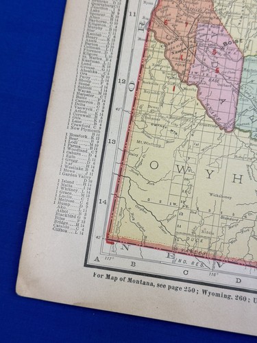 1906 IDAHO Map 20.5 x 14" RAILROAD Key ~ Great Northern Express, Pacific Express - Picture 7 of 14