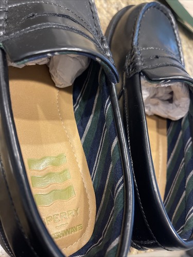 Nuevo En Caja Sperry Niños Colton PlushWave Negro Zapato Penny Mocasín Zapatos de Vestir 2w - Imagen 8 de 10