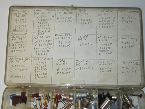 NOS NEW RF Coax Connector, AMP, LOT, FULL BOX of Parts BNC & Assorted Types Ham - Picture 7 of 14
