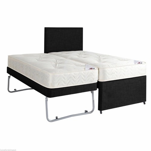 Plush 3FT single 3 In 1 Divan Guest Bed with trundle -VARIOUS COLOURS AVAILABLE - Picture 2 of 11