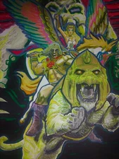 MASTERS OF THE UNIVERSE ORIGINAL ART 11X17 POP HE-MAN SHE-RA MOTU COLOR