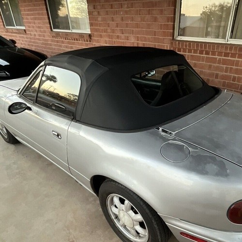 For Mazda Miata Convertible 1990-2005 Black Heated Glass Window & Soft Top - Picture 6 of 14