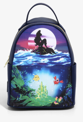 NWT LOUNGEFLY DISNEY LITTLE MERMAID MINI BACKPACK PURSE  display picture 2