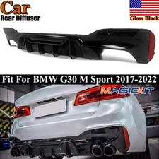 For BMW G30 F90 M5 W/M Sport Bumper M5 Style 2017-on Gloss Black Rear Diffuser
